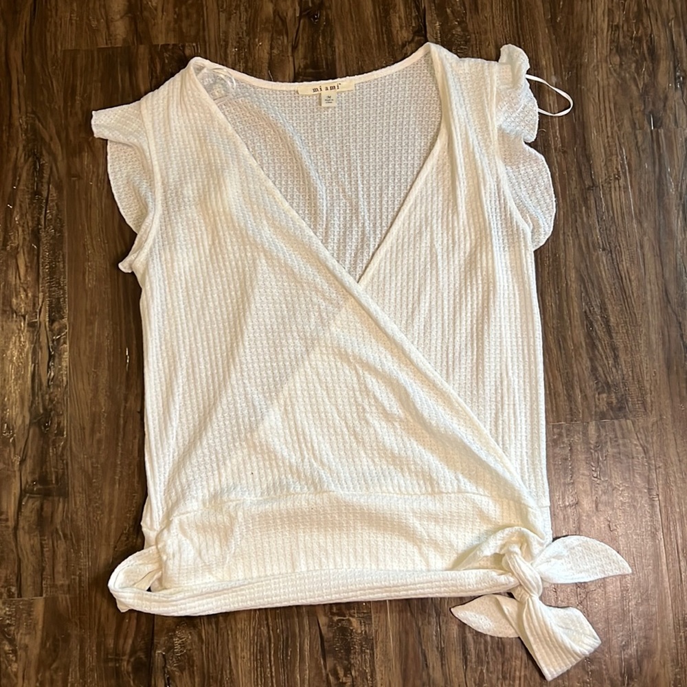 White wrap blouse